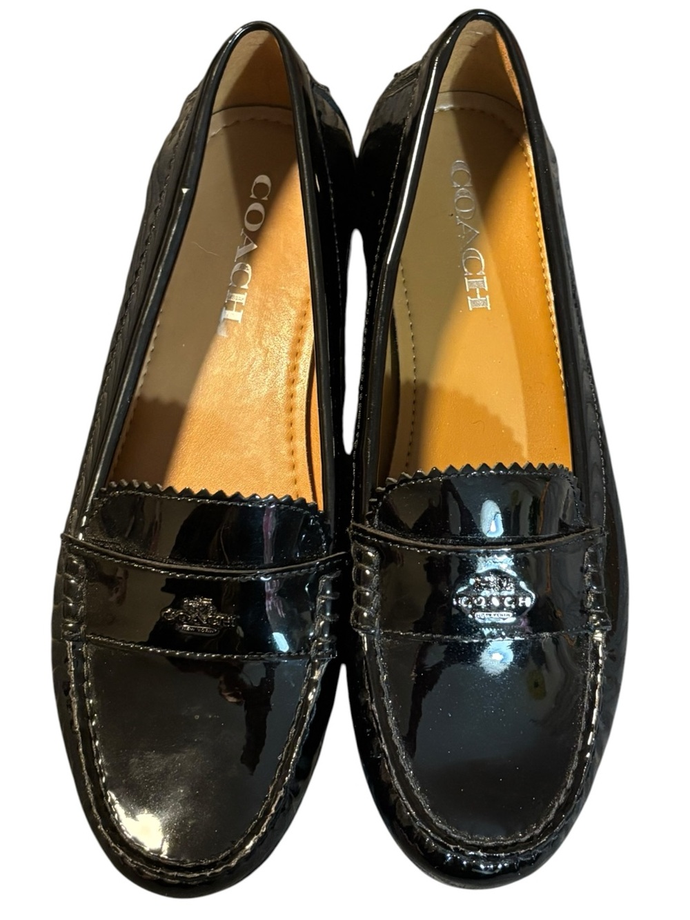 Coach loafers Odette black patent leather flats size 8.5 US women’s - Picture 7 of 10